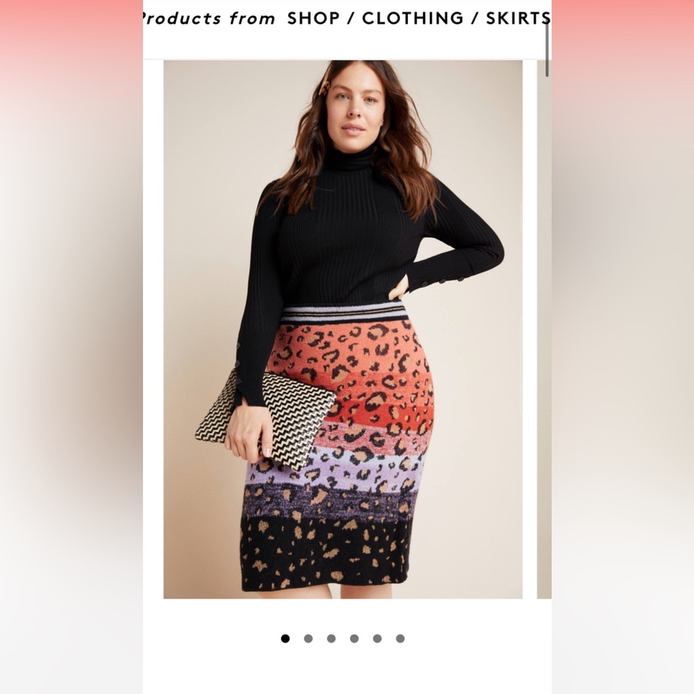 Anthropologie Leopard pencil skirt, works for XL - 2X!